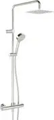 HANSA-Regenbrause-Duscharmatur-HANSAUNITA-ECO-5814-3-strahlig-Ausladung-470-495-mm-Chrom-Kopfbrause-eckig-58149113 gallery number 1